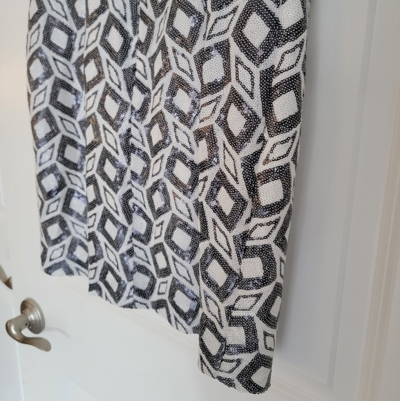 BR BANANA REPUBLIC FULLY SEQUINED GEOMETRIC PATTERN NYE DRESS SIZE 2 - Picture 8 of 11